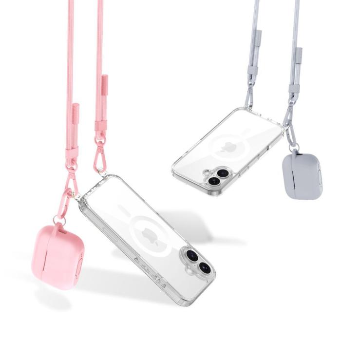 Bild 4, Tech-Protect Mobilsnöre CrossBody Rope Steel Baby Pink