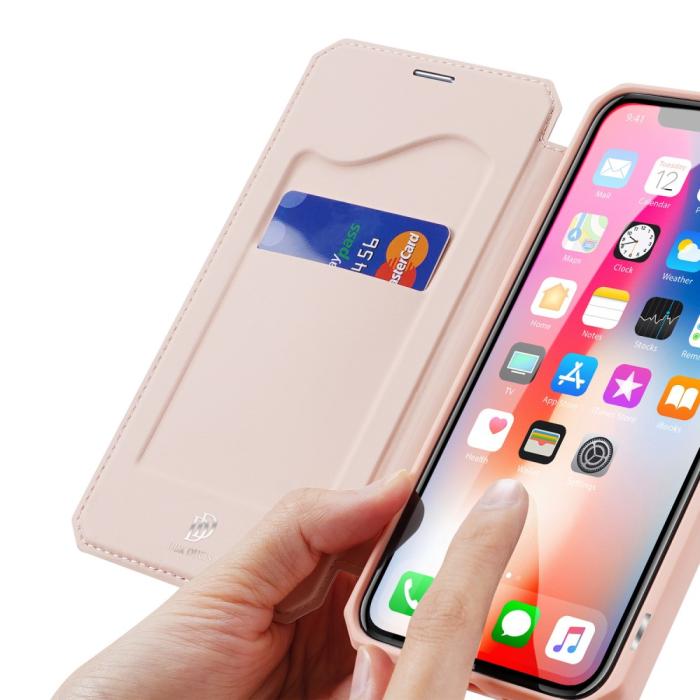 Bild 3, iPhone X/Xs - DUX DUCIS Shockproof Plånboksfodral - Roséguld