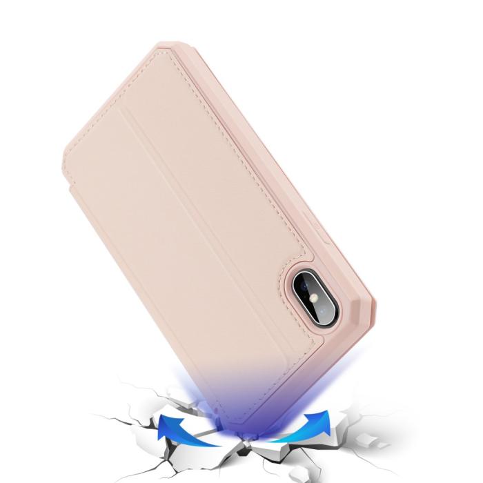 Bild 4, iPhone X/Xs - DUX DUCIS Shockproof Plånboksfodral - Roséguld