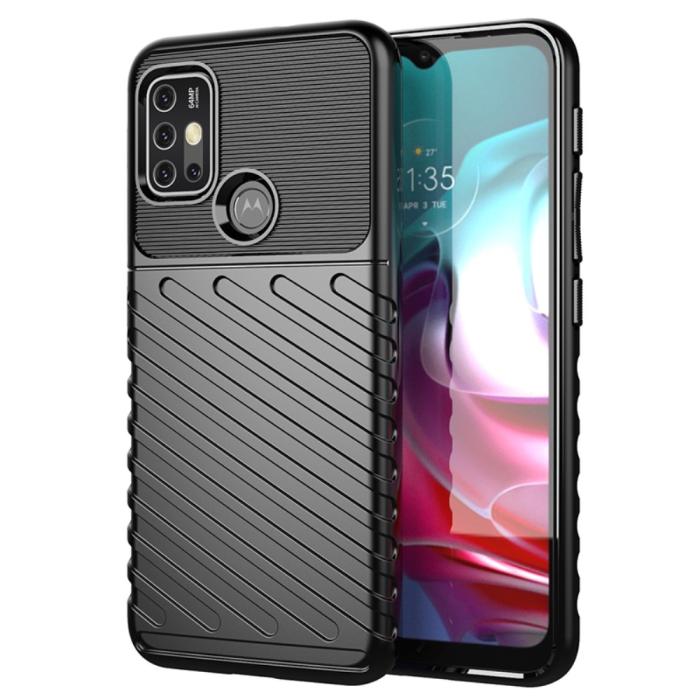 Bild 1, Motorola Moto G10/G20/G30 - Twill Textur Skal - Svart