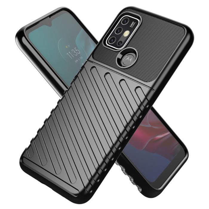 Bild 2, Motorola Moto G10/G20/G30 - Twill Textur Skal - Svart