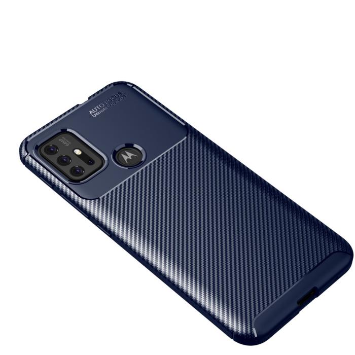 Bild 2, Motorola Moto G10/G20/G30 - Kolfiber Textur Skal - Blå