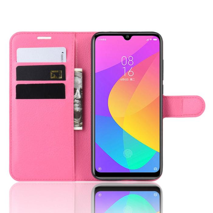 Bild 4, Xiaomi Mi A3 - Litchi Plånboksfodral - Rosa