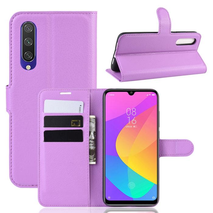 Bild 1, Xiaomi Mi A3 - Litchi Plånboksfodral - Lila