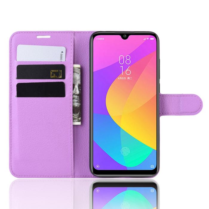Bild 4, Xiaomi Mi A3 - Litchi Plånboksfodral - Lila