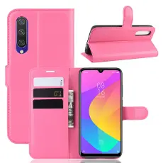 Xiaomi Mi A3 - Litchi Pl&aring;nboksfodral - Rosa