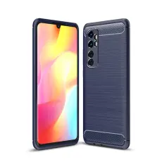 Xiaomi Mi Note 10 Lite - Borstad St&aring;l Textur Skal - Bl&aring;