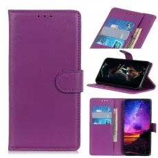 Xiaomi Mi Note 10 Lite - Litchi Pl&aring;nboksfodral - Lila