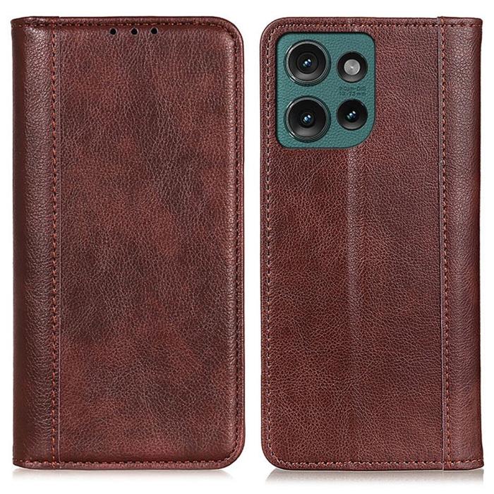 Bild 1, Motorola Edge 50 Neo Plånboksfodral Läder Brun
