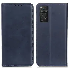 Xiaomi Redmi Note 11 4G Fodral Flip L&auml;der Bl&aring;
