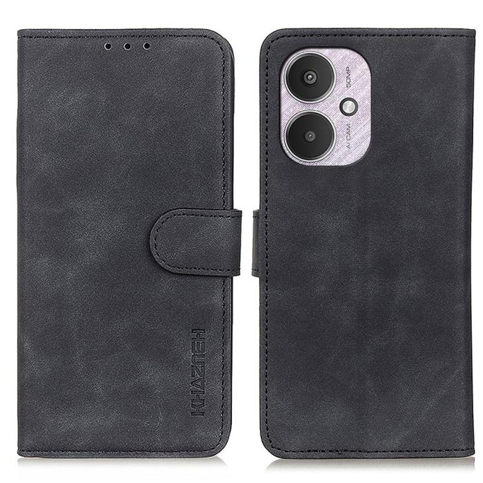 Bild 1, KHAZNEH Xiaomi Redmi 13C 4G Fodral Retro Läder Svart