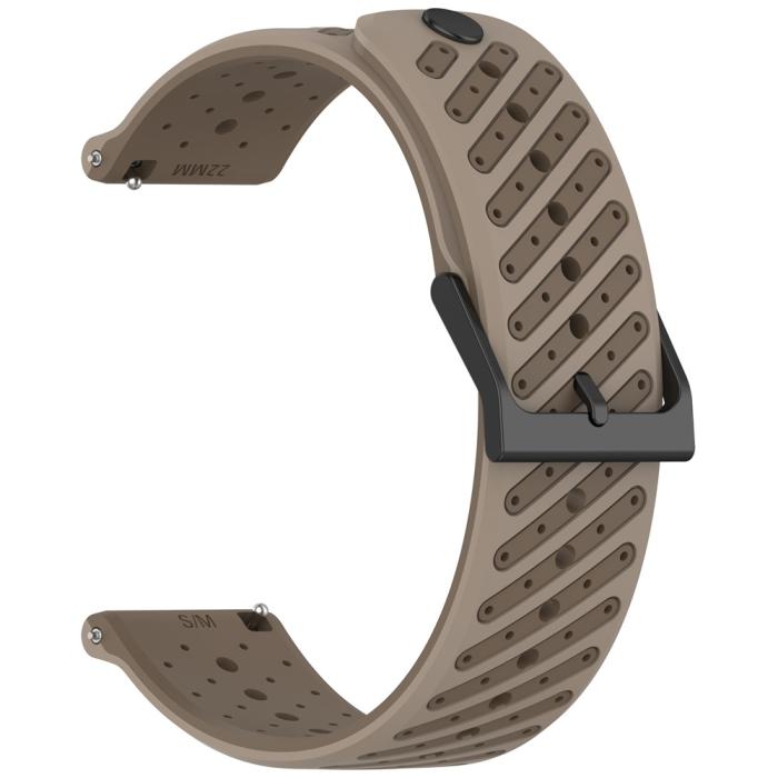 Bild 2, Klockarmband 22 mm Quick Release Silikon Brun