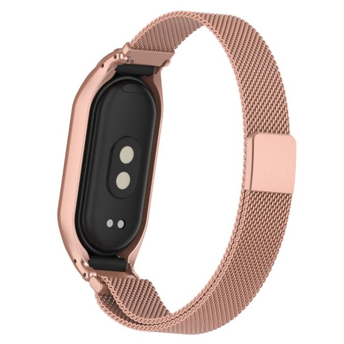 Bild 5, Xiaomi Smart Band 9/8 Armband Milanese Loop Metall Roséguld