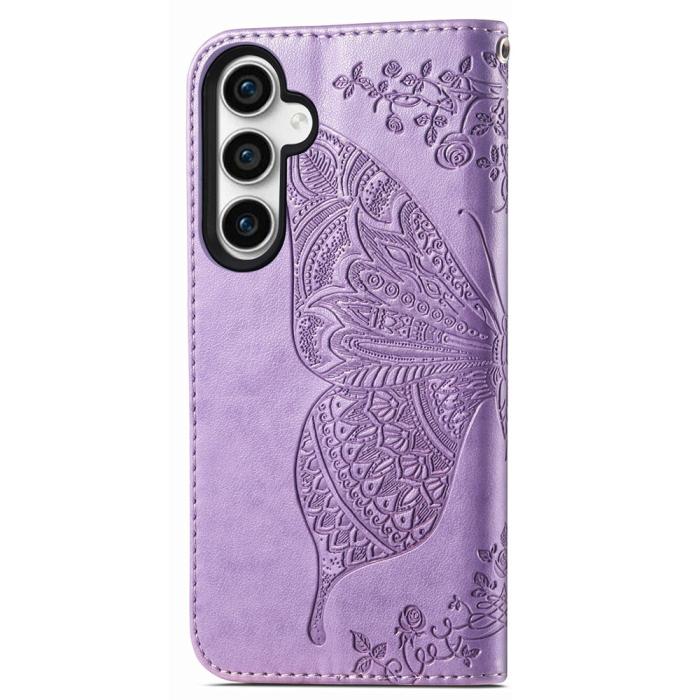 Bild 4, Samsung Galaxy S23 FE Fodral Fjäril Tryck Ljus Lila