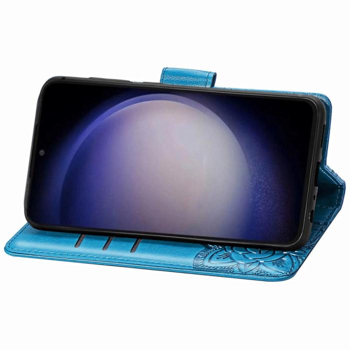 Bild 3, Samsung Galaxy S23 FE Fodral Fjäril Tryck Blå