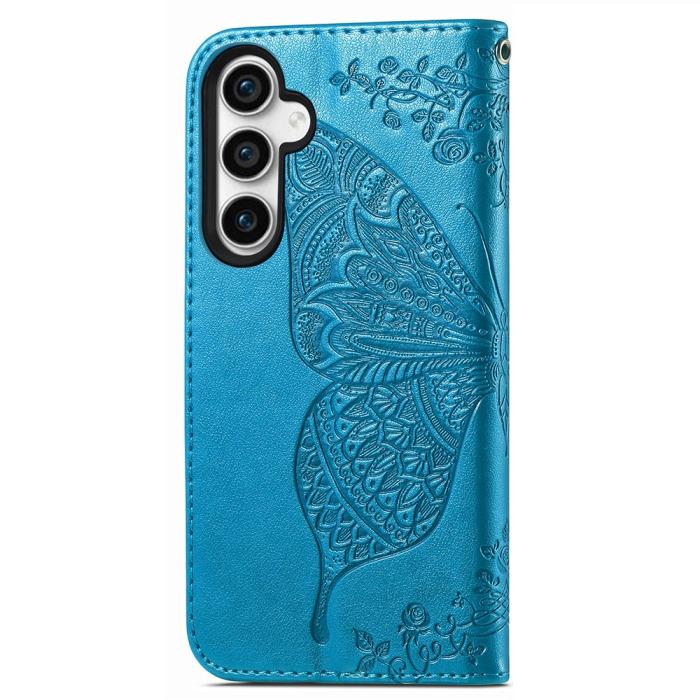 Bild 4, Samsung Galaxy S23 FE Fodral Fjäril Tryck Blå