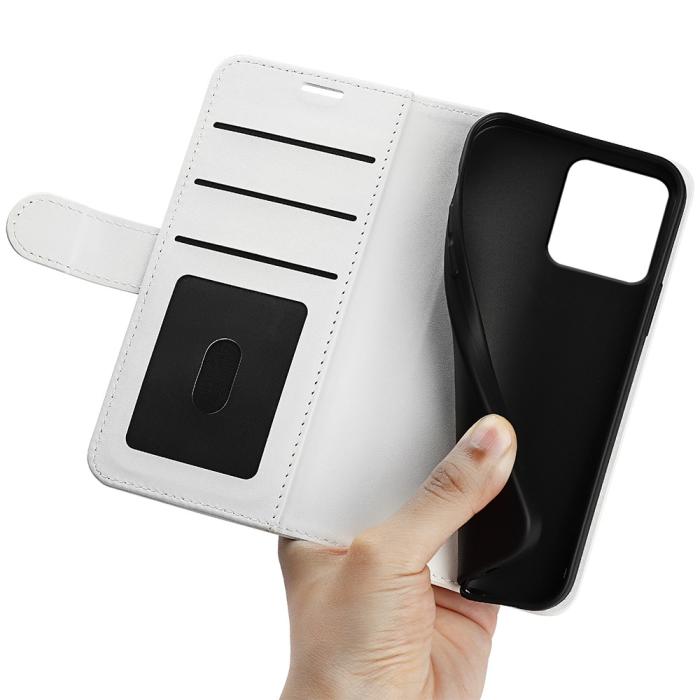 Bild 4, iPhone 15 Fodral Crazy Horse Läder Vit