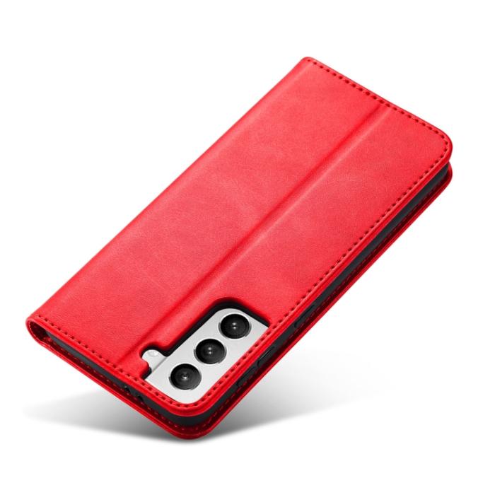 Bild 5, Samsung Galaxy S21 FE Fodral Flip Läder Röd