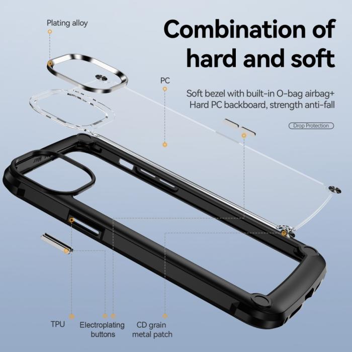 Bild 6, iPhone 16 Pro Skal Shockproof Hybrid Armor Svart