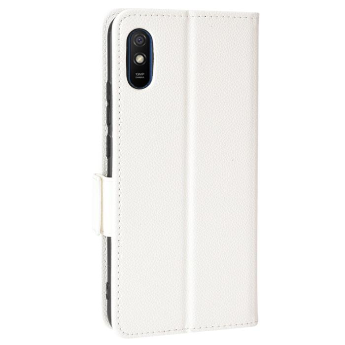 Bild 3, Xiaomi Redmi 9A / 9AT Fodral Litchi Textur Vit