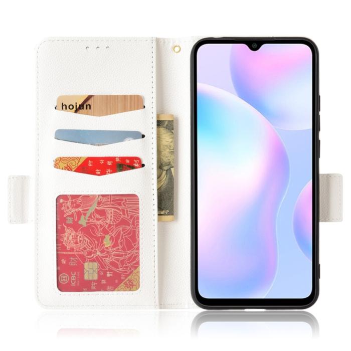 Bild 4, Xiaomi Redmi 9A / 9AT Fodral Litchi Textur Vit