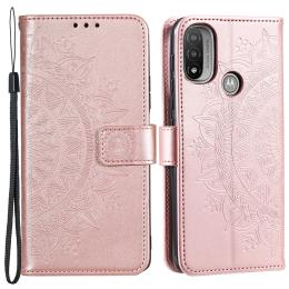 Motorola Moto E20 / E40 Fodral Mandala Läder Roséguld