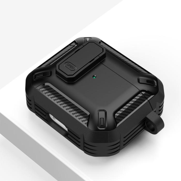 Bild 3, Tech-Protect AirPods Pro 1/2 Fodral X-Carbo Svart