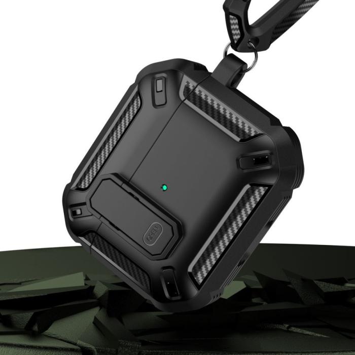 Bild 4, Tech-Protect AirPods Pro 1/2 Fodral X-Carbo Svart