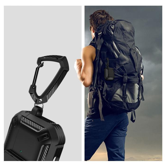 Bild 5, Tech-Protect AirPods Pro 1/2 Fodral X-Carbo Svart