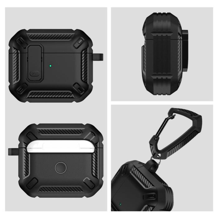Bild 6, Tech-Protect AirPods Pro 1/2 Fodral X-Carbo Svart