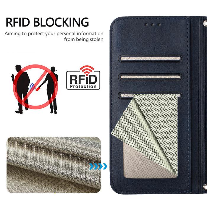 Bild 3, Nothing Phone 3 Fodral RFID Läder Blå