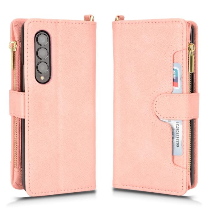 Bild 2, Galaxy Z Fold 3 Fodral Multifunktionell Rosa