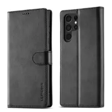 LC.IMEEKE Samsung Galaxy S26 Ultra Fodral L&auml;der Svart