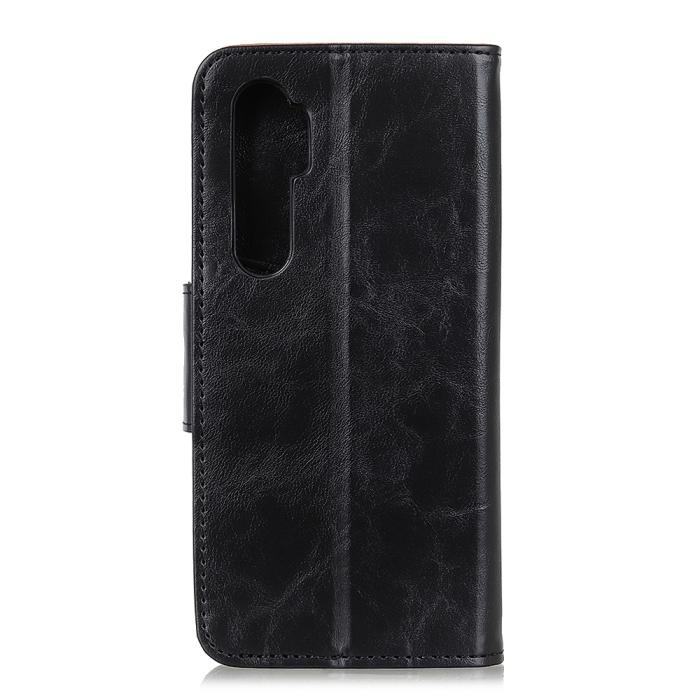 Bild 2, Xiaomi Mi Note 10 Lite - Crazy Horse Plånboksfodral - Svart