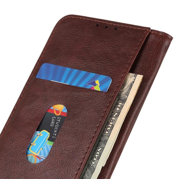 Bild 5, Motorola Edge 50 Neo Plånboksfodral Läder Brun