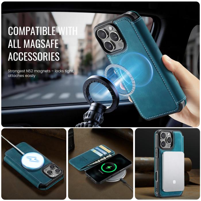 Bild 2, CASEME iPhone 16 Pro Max Skal RFID Plånbok Blå