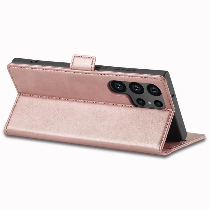 Bild 4, LC.IMEEKE Galaxy S23 Ultra Fodral Flip Läder Roséguld