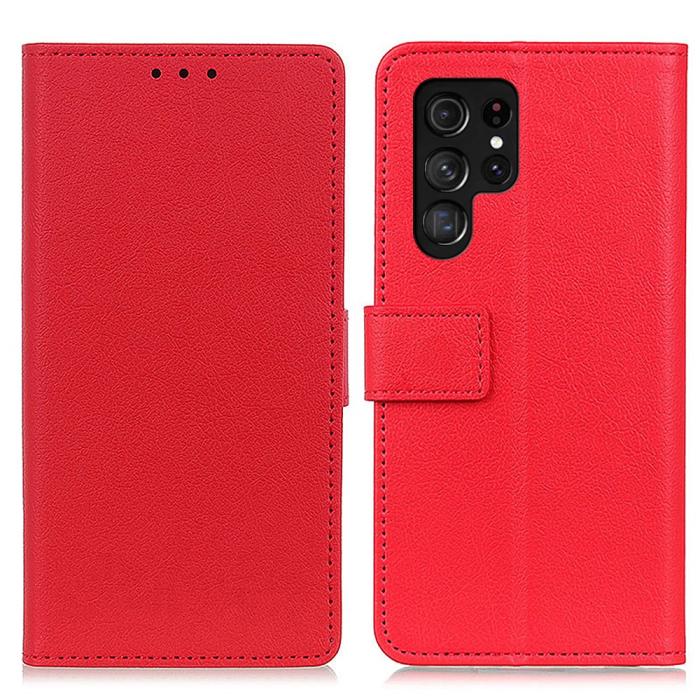 Bild 1, Samsung Galaxy S22 Ultra Fodral PU Läder Röd