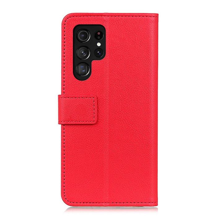 Bild 3, Samsung Galaxy S22 Ultra Fodral PU Läder Röd