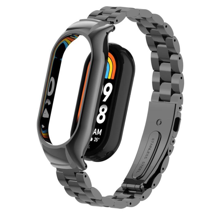 Bild 1, Xiaomi Smart Band 9/8 Lyxigt Metallarmband Svart