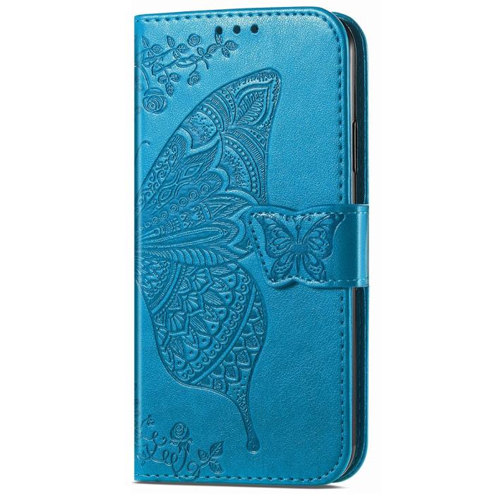 Bild 5, Samsung Galaxy S23 FE Fodral Fjäril Tryck Blå