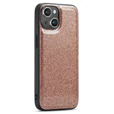 DG.MING iPhone 15 Plus Skal L&auml;der Glitter Guld