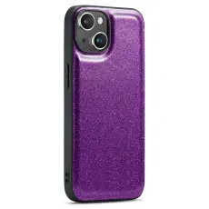 DG.MING iPhone 15 Plus Skal L&auml;der Glitter Lila