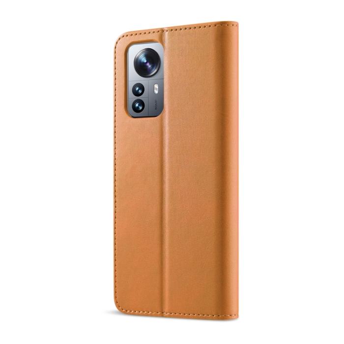 Bild 3, LC.IMEEKE Xiaomi 12 Pro Fodral Läder Brun