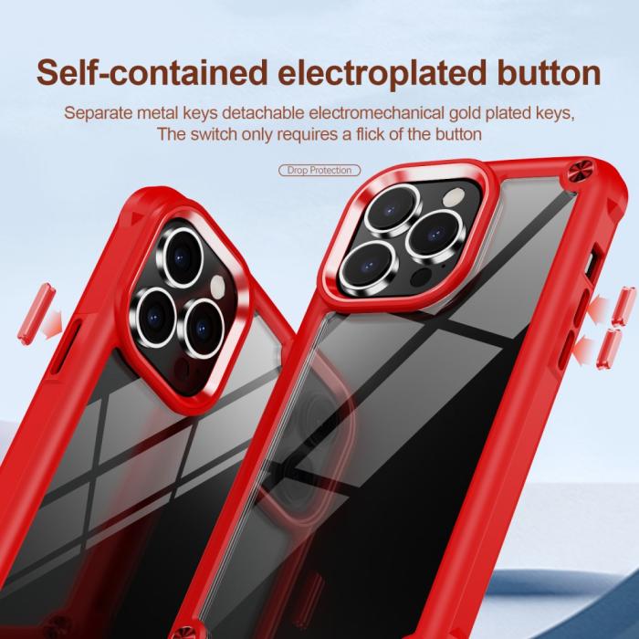 Bild 4, iPhone 16 Pro Skal Shockproof Hybrid Armor Röd