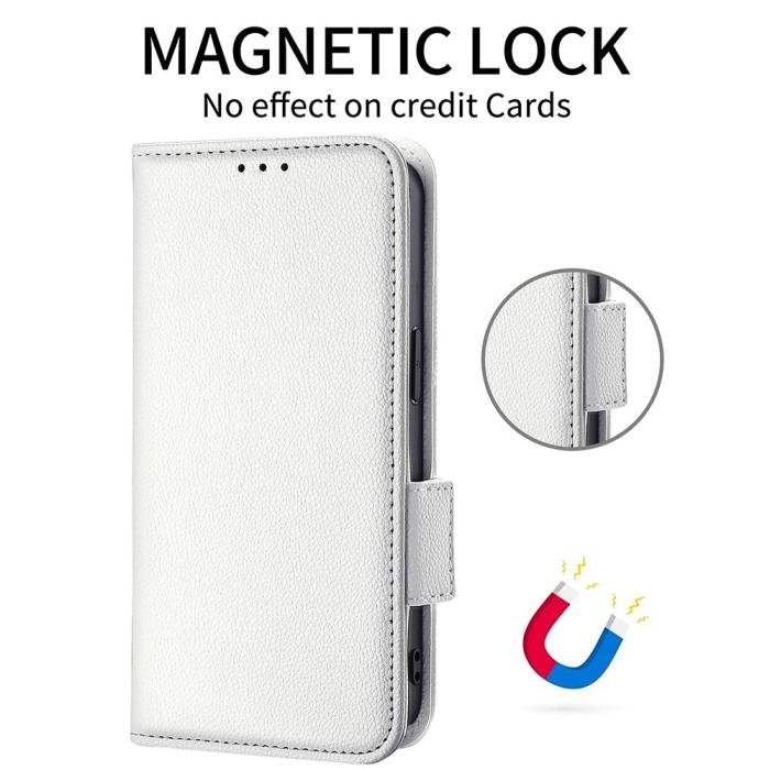 Bild 6, Xiaomi Redmi 9A / 9AT Fodral Litchi Textur Vit