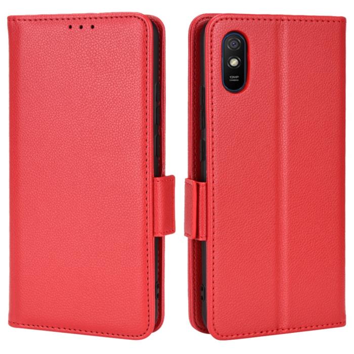 Bild 1, Xiaomi Redmi 9A / 9AT Fodral Litchi Textur Röd