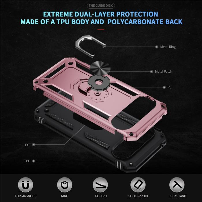 Bild 4, Google Pixel 10 / 10 Pro Skal Armor Ring Hybrid Roséguld