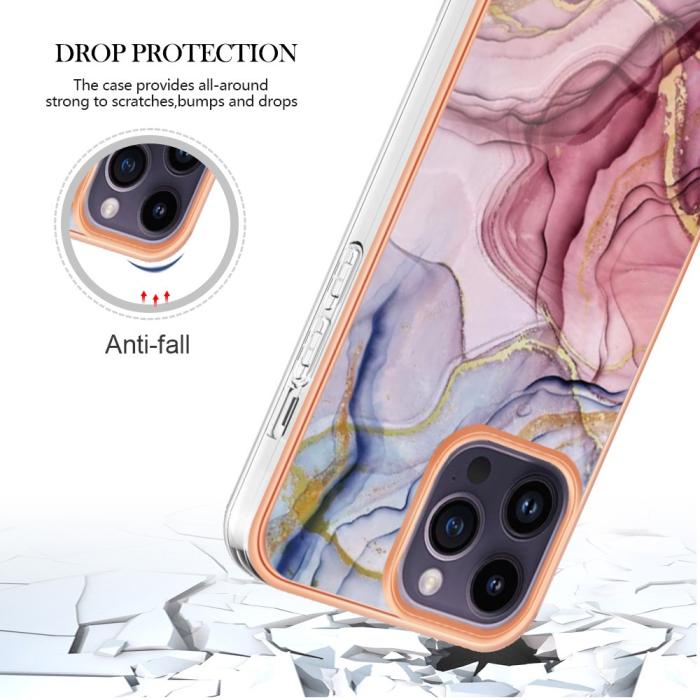 Bild 5, iPhone 16 Pro Skal TPU Marmor Roséguld