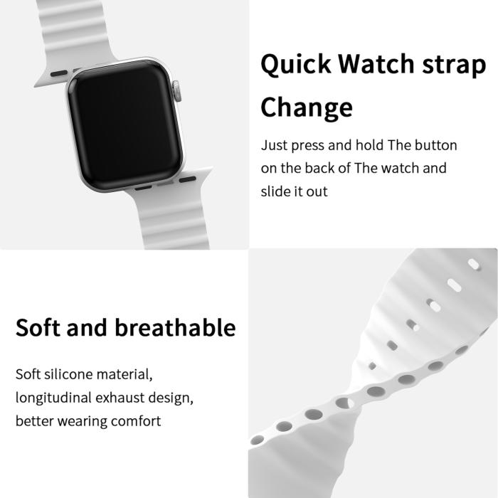 Bild 4, Apple Watch 41/40/38 mm Armband Ocean Wave Vit